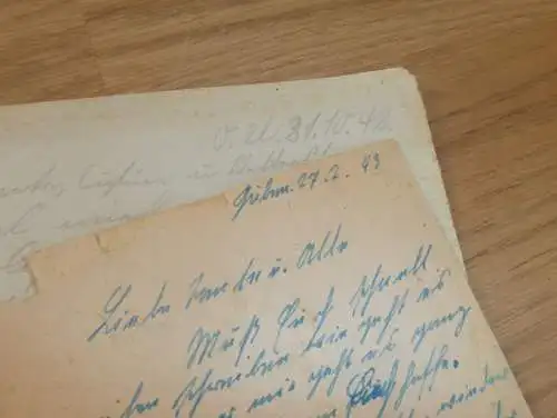 Feldpost San.Kp. Großdeutschland , 1942 - 1943 , Moitin b. Neubukow i. Mecklenburg , Guben , Feldpost-Nr. 04657 !!!