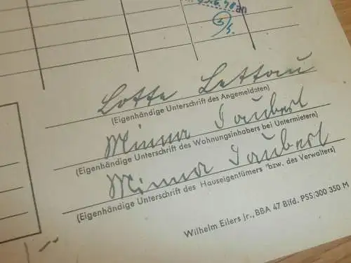 altes Sparbuch und Dokument Rostock , 1943 - 1948 , Lotte Lettau in Rostock i. Mecklenburg , Sparkasse , Bank !!!