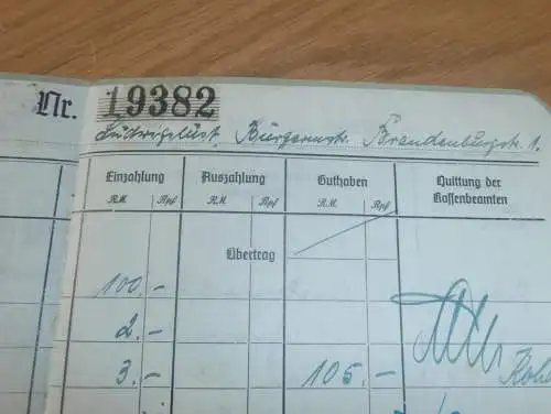 altes Sparbuch Ludwigslust , 1941 - 1945 , Gerhard Meyer in Ludwigslust i. Mecklenburg , Sparkasse , Bank !!!
