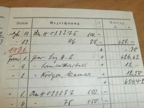 altes Sparbuch Crivitz , 1930 - 1931 , Rektor Wilhelm Knüppel Crivitz i. Mecklenburg , Sparkasse , Bank !!!