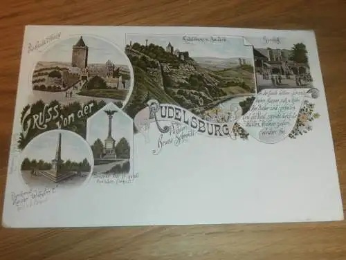 alte AK - Rudelsburg b. Saaleck , ca. 1895 , Litho , Ansichtskarte !!