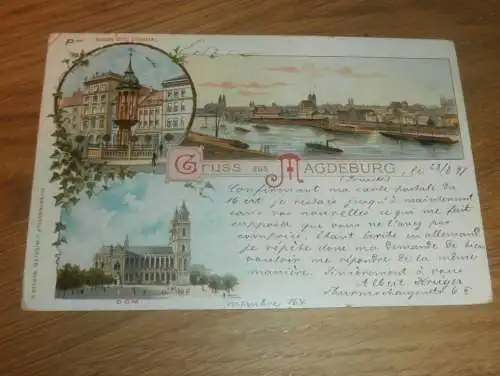 alte AK  - Magdeburg , 1897 , Litho , Ansichtskarte !!