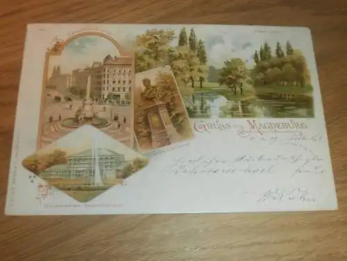 alte AK - Magdeburg , 1898 , Litho , Ansichtskarte !!