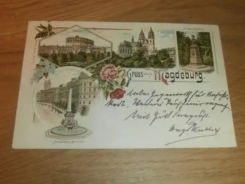 alte AK - Magdeburg , 1897 , Litho , Ansichtskarte !!
