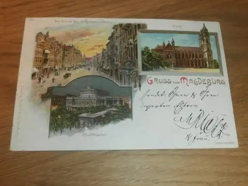 alte AK - Magdeburg , 1898 , Litho , Ansichtskarte !!