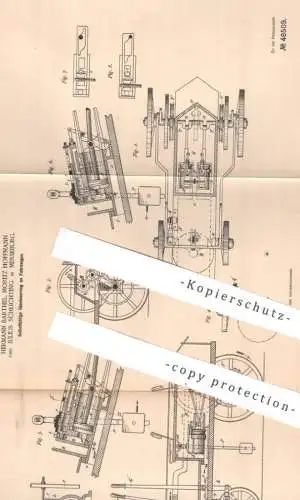 original Patent - Hermann Barthel , Moritz Hoffmann , Julius Schlichting , Merseburg | 1889 | Umsteuerung am Fahrzeug !