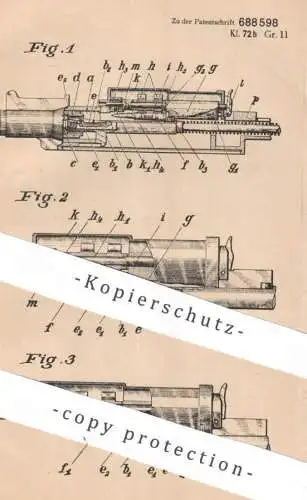 original Patent - Rheinmetall Borsig AG Berlin | 1933 | Halbgliedergurt an Feuerwaffe | Waffe Waffen , Gewehr , Munition