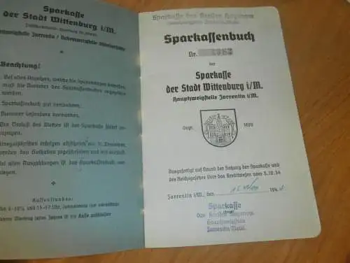 Wittenburg / Zarrentin i. Mecklenburg , 1944 , Dora Lach in Zarrentin , altes Sparbuch , Hagenow , Sparkasse , Bank  !!!