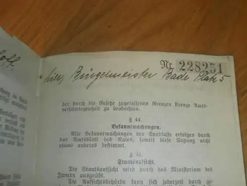 altes Sparbuch Bürgermeister von Schwerin , 1930-1944 , Gerhard Radloff in Schwerin i. Mecklenburg , Sparkasse , Bank !