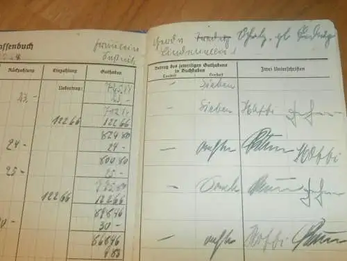 Saßnitz a. Rügen , 1939 - 1944 , altes Sparbuch , Gerda Kußnitz in Saßnitz i. Mecklenburg , Sparkasse , Bank !!!