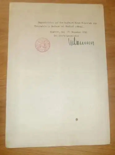Stadt Güstrow 1927 , Gutsbesitzer Ernst von Treuenfels in Möllenbeck , Neuhaus b. Dändorf i. Mecklenburg , Anleiheschein