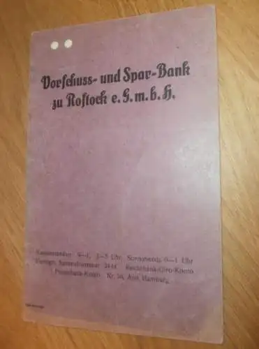 altes Sparbuch Rostock , 1939 - 17. April 1945 , Edith Wittig in Rostock i. Mecklenburg , Sparkasse , Bank !!!