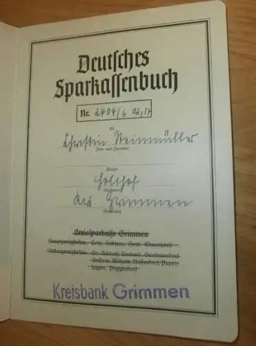 altes Sparbuch Grimmen , 1945 , Christin Hainmüller in Grimmen i. Mecklenburg , Sparkasse , Bank !!!