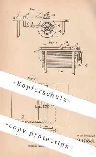 original Patent - Albert Intrau , Berlin | 1905 | Flächenmesser f. Rechteck | Schieber , Zeichnen , Lineal , Bauzeichner
