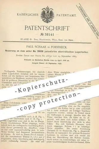 original Patent - Paul Schaar , Poessneck , 1886 , oberirdischer Lagerkeller | Keller für Fässer | Bier , Wein | Fass ,