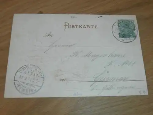 alte AK - Hann. Münden , 1901 , Panorama mit Wappen , Ansichtskarte !!