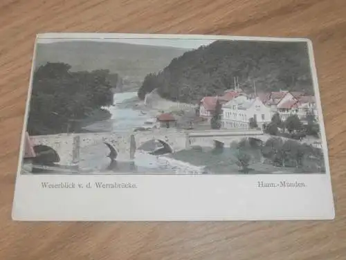 alte AK - Hann. Münden , ca. 1905 , Weserblick v.d. Werrabrücke , Ansichtskarte