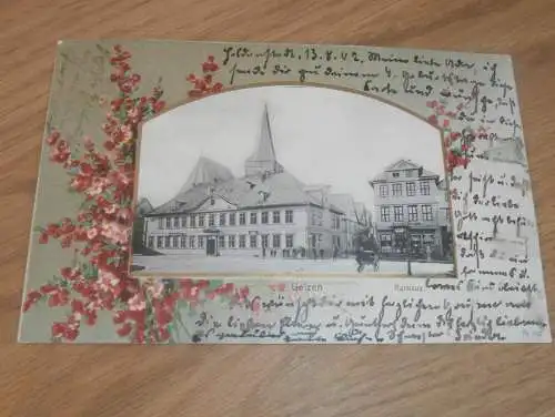 alte AK - Uelzen , 1902 , Rathaus , Ansichtskarte !!!