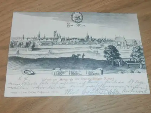 alte AK - Uelzen , 1899 , Uelzen im dreißigjährigen Krieg , Ansichtskarte !!!