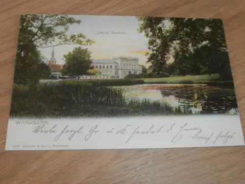 alte AK - Wolfenbüttel , 1904 , Lehrer Seminar , Ansichtskarte !!!