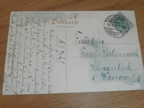 alte AK - Ratzeburg , 1912 , Partie am Wasserturm , Ansichtskarte !!