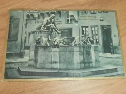 alte AK - Braunschweig , 1924 , Eulenspiegel-Brunnen , Ansichtskarte !!