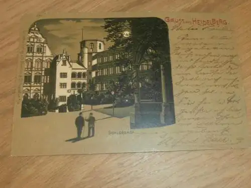 alte AK - Heidelberg , 1904 , Schlosshof , Ansichtskarte !!