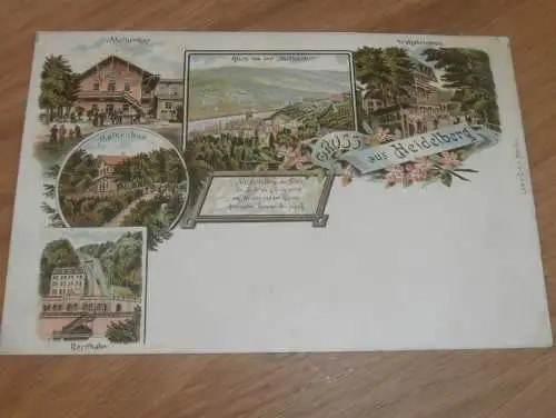 alte AK - Heidelberg , ca. 1890 , Litho , Molkenkur , Ansichtskarte !!