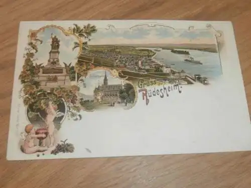 alte AK - Rüdesheim a. Rhein , 1903 , Litho , Ansichtskarte !!