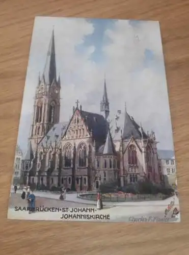 alte AK - Saarbrücken , 1912 , Johanniskirche , Ansichtskarte !!