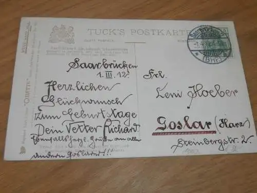 alte AK - Saarbrücken , 1912 , Johanniskirche , Ansichtskarte !!