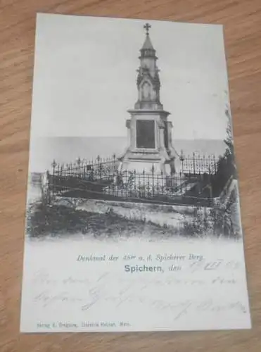 alte AK - Spichern / Spicheren , 1905 , Denkmal der 48er , Ansichtskarte !!