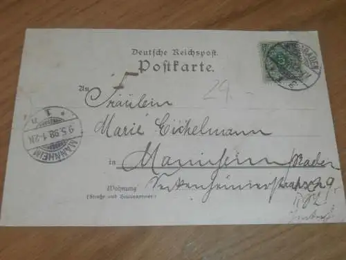 alte AK - Wiesbaden , 1898 , Litho , Neroberg , Ansichtskarte !!