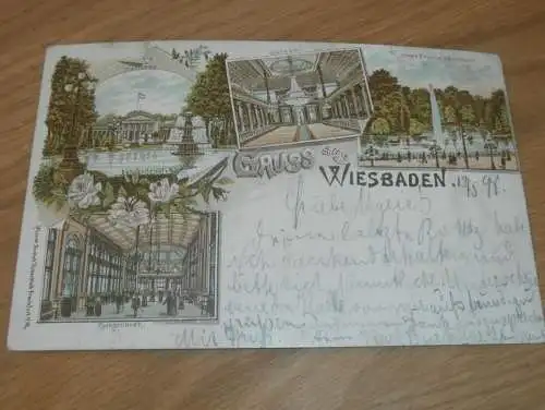 alte AK - Wiesbaden , 1898 , Litho , Ansichtskarte !!