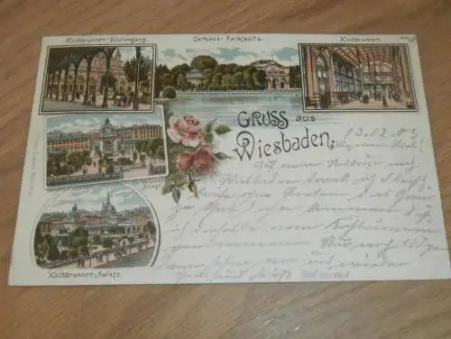 alte AK - Wiesbaden , 1903 , Litho , Ansichtskarte !!
