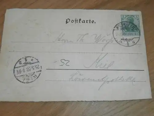 alte AK - Wiesbaden , 1903 , mit tollem Wappen , geprägt , Ansichtskarte !!