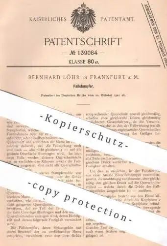 original Patent - Bernhard Löhr , Frankfurt / Main | 1901 | Fallstampfer | Fallstempel | Stempel , Maschinenstempel