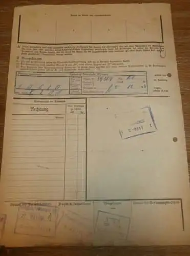 Frachtbrief Eisenbahn , 1944 , Bad Kleinen , Bahnhof Seestadt Wismar , Strubelt in Gielow i. Mecklenburg !!