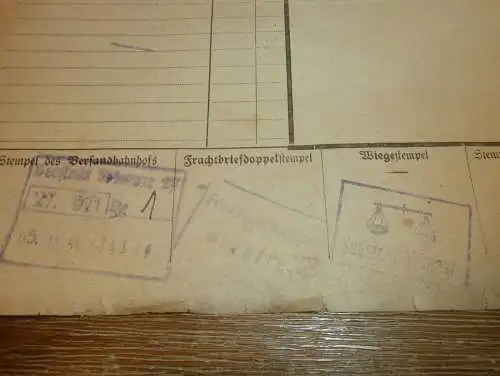 Frachtbrief Eisenbahn , 1944 , Bad Kleinen , Bahnhof Seestadt Wismar , Strubelt in Gielow i. Mecklenburg !!