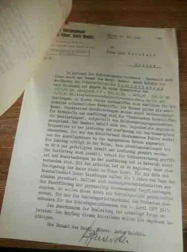 Der Amtshauptmann , Bauamt Malchin i. Mecklenburg , 1930 , Schule Pribbenow , Strubelt in Gielow , alte Dokumente !!!