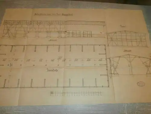 Gut Kittendorf  i. Mecklenburg , 1910 , Scheune / Feldscheune - Plan / Entwurf , bei Stavenhagen !!