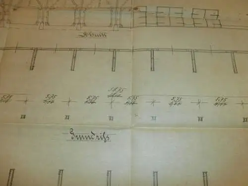 Gut Kittendorf  i. Mecklenburg , 1910 , Scheune / Feldscheune - Plan / Entwurf , bei Stavenhagen !!
