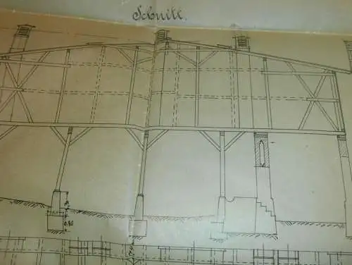Viechhaus / Stall in Groß Varchow i. Mecklenburg , 1906 , bei Penzlin / Möllenhagen , Plan / Entwurf !!