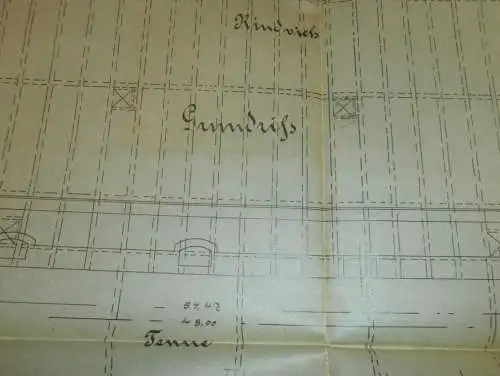 Viechhaus / Stall in Groß Varchow i. Mecklenburg , 1906 , bei Penzlin / Möllenhagen , Plan / Entwurf !!