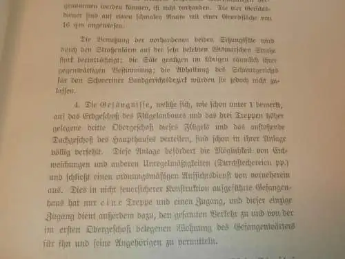 Neubau Justizgebäude in Schwerin i. Mecklenburg , 1912 , alte Akte , Gericht , Justiz , Gefängnis , 17 Seiten !!!