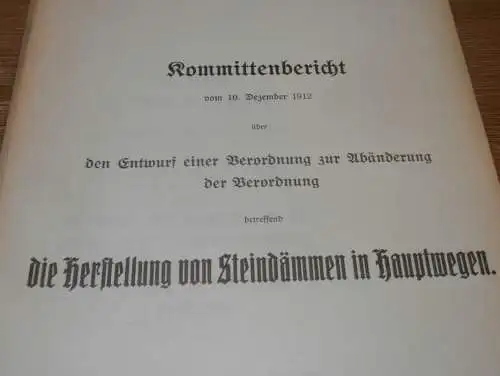 Herstellung von Steindämmen und Hauptwegen in Mecklenburg , 1912 , alte Akte , Malchin , Straßenbau , 7 Seiten !!!