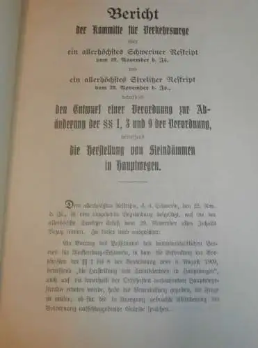 Herstellung von Steindämmen und Hauptwegen in Mecklenburg , 1912 , alte Akte , Malchin , Straßenbau , 7 Seiten !!!