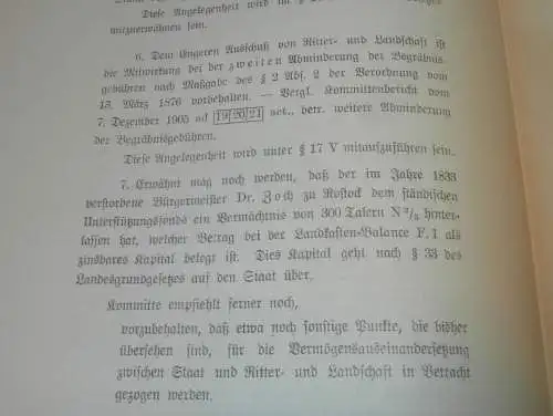 Komittenberich Mecklenburg , 1912 , alte Akte , Malchin , Moltzow , Landtag , Politik , 7 Seiten !!!
