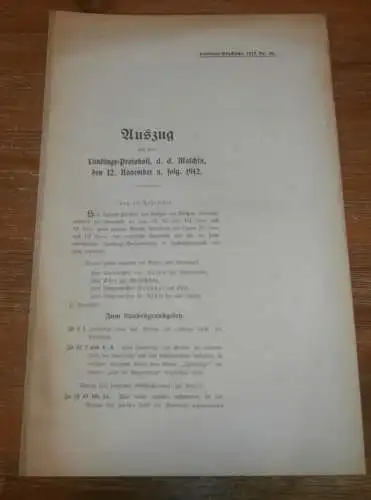 Versammlung von Ritterschaft und Adel ,1912 in Malchin , Landes-Protokoll , von Bülow  , von Bassewitz, Mecklenburg !