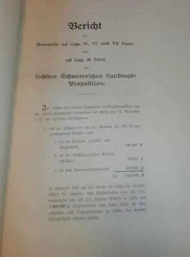 Kosten des Landes-Regiments , Mecklenburg 1912, alte Akte , Ritterschaft , Rostock , Schwerin ,18 Seiten !!!
